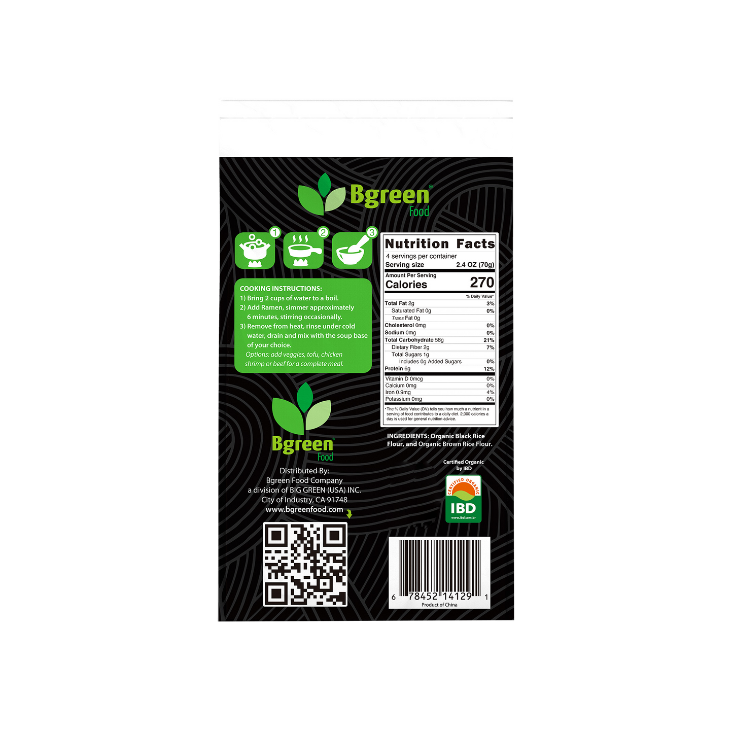 Bgreen Organic Black Rice Ramen 有機黑米拉麵