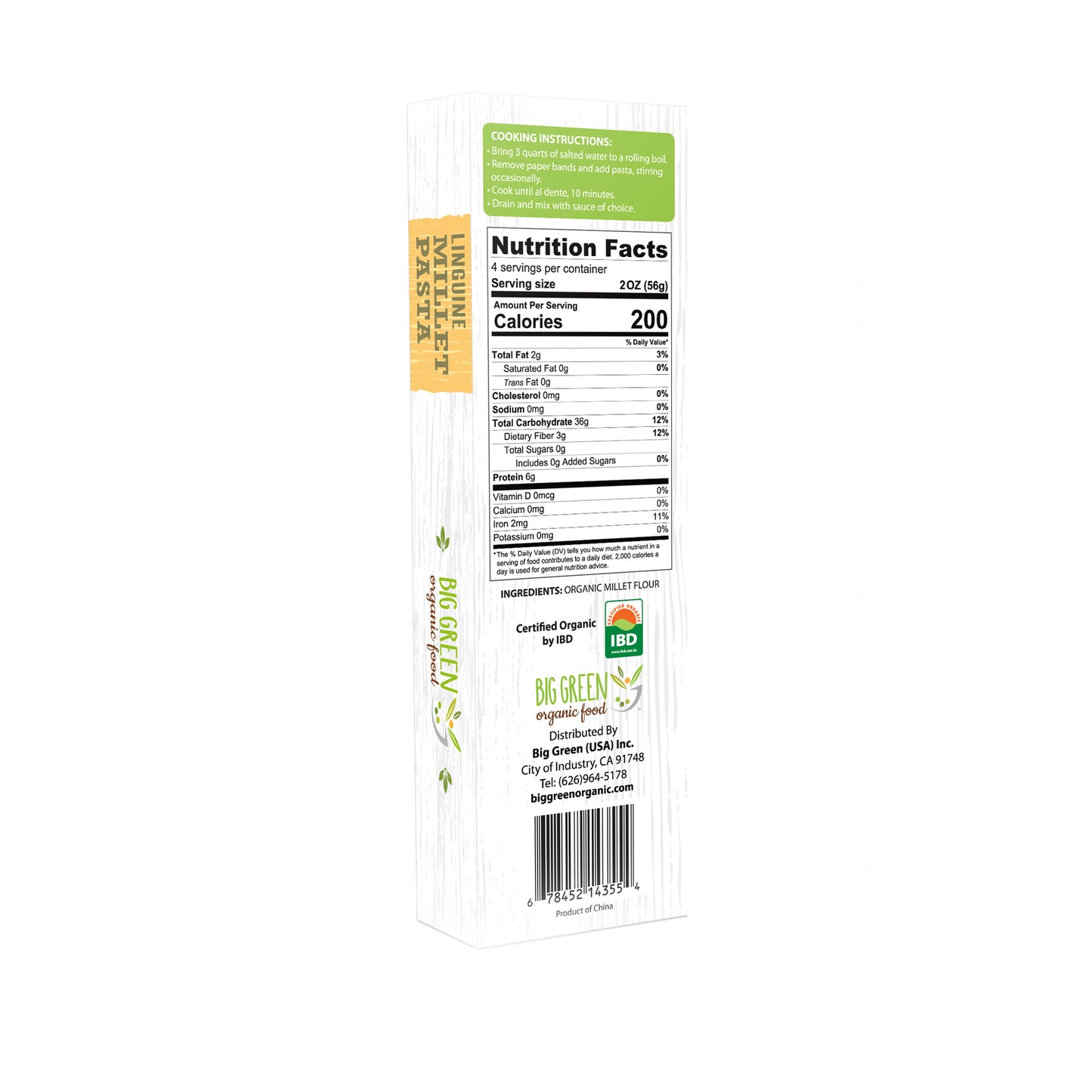 Big Green Organic Food Organic Millet Linguine 有機小米寬粉