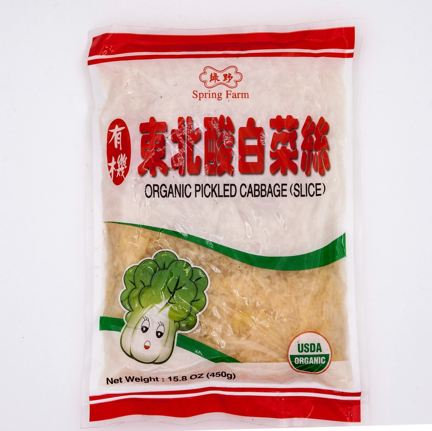 Organic Pickled Cabbage (Slice) 绿野 有機酸白菜(絲)
