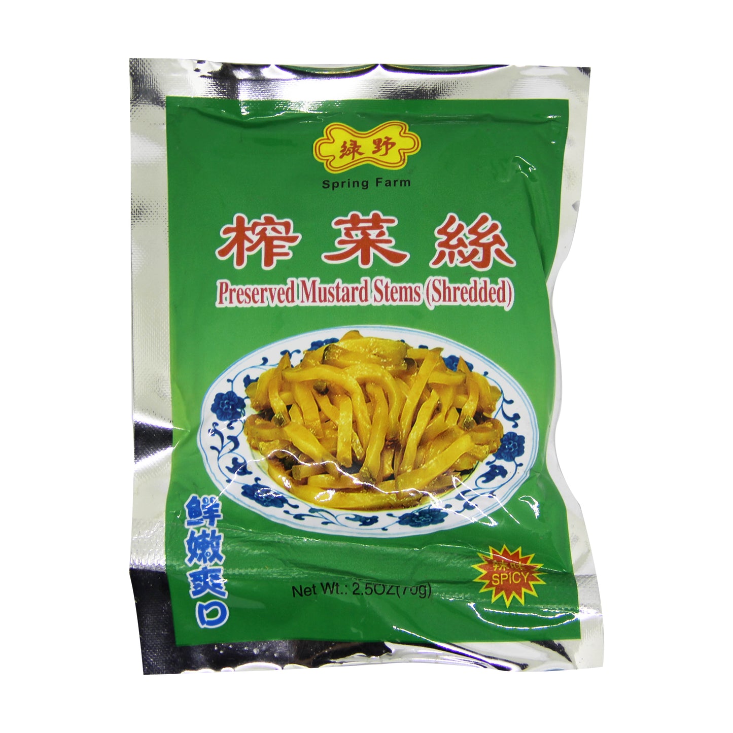 Preserved Mustard Stems (Shredded) 10PACKS 綠野 原味榨菜絲
