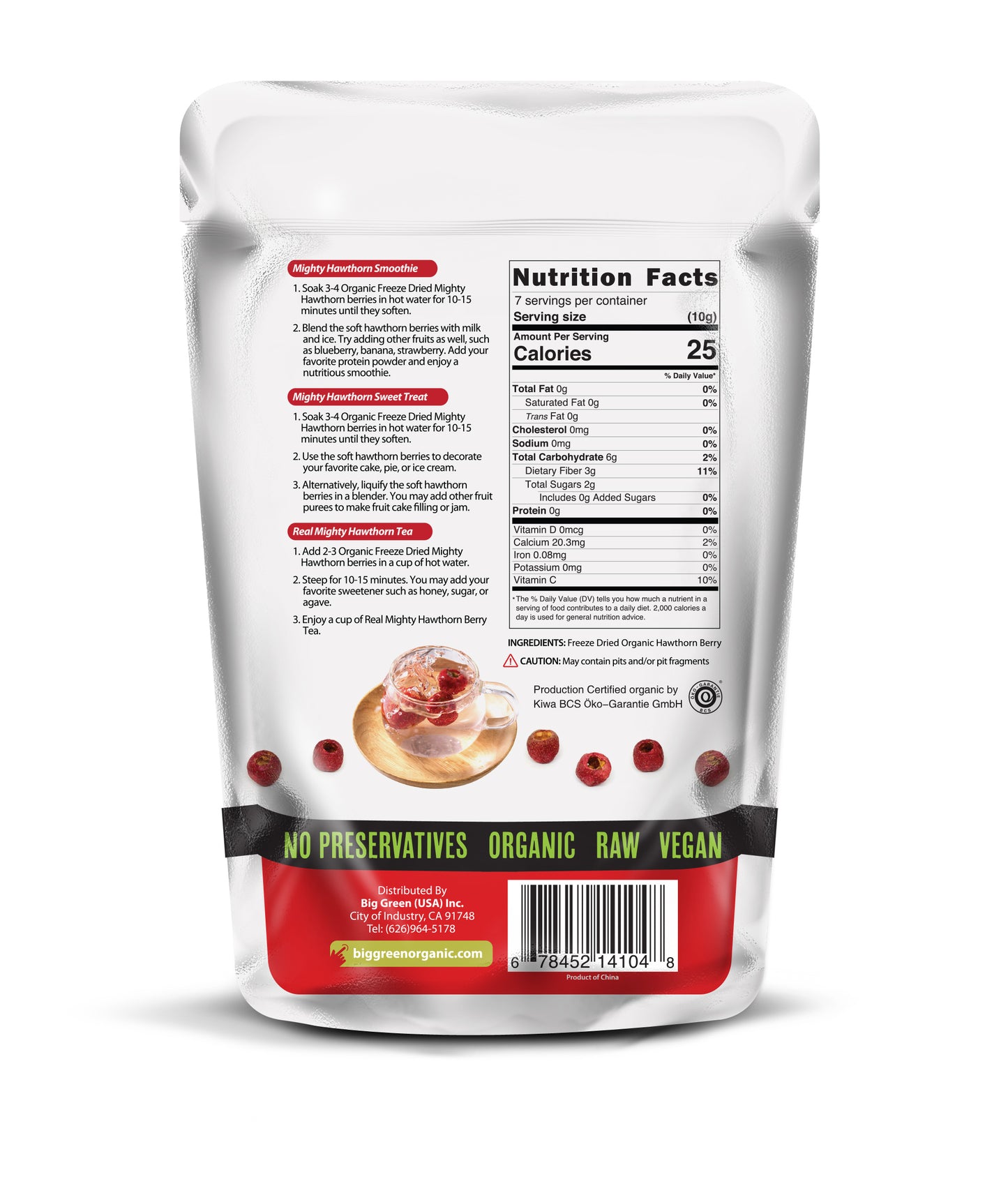 Organic Hawthorn Berry (Freeze Dried) 有機凍乾山楂果