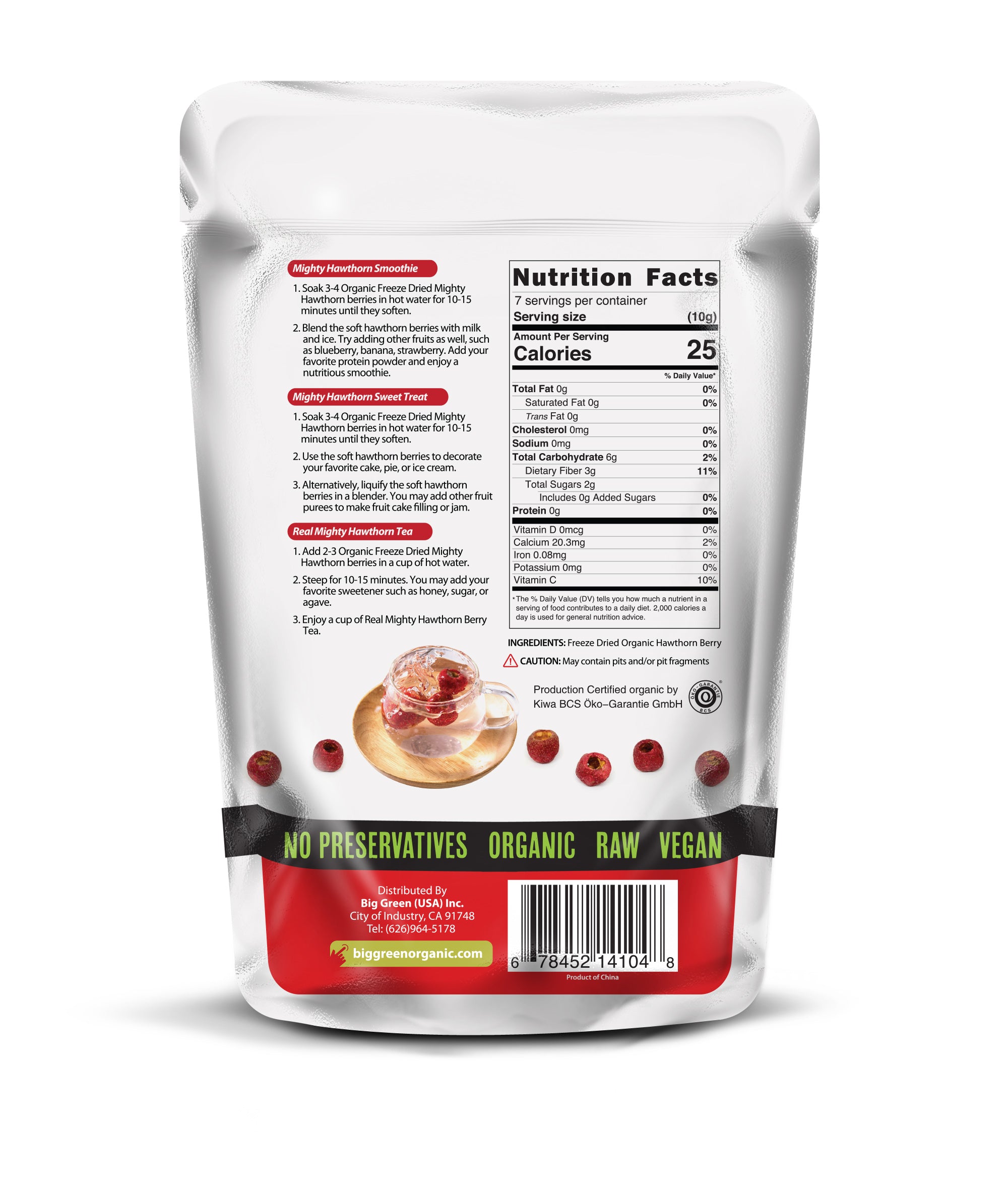 Organic Hawthorn Berry (Freeze Dried) 有機凍乾山楂果