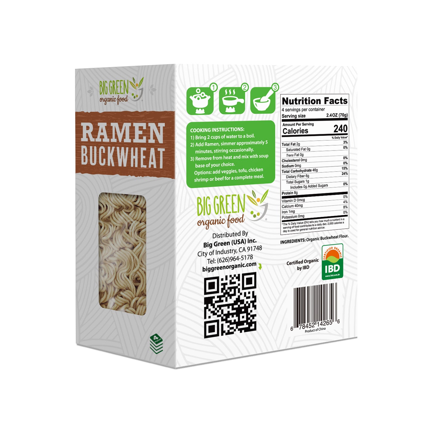Big Green Organic Food Organic Buckwheat Ramen 新有機蕎麥拉麵