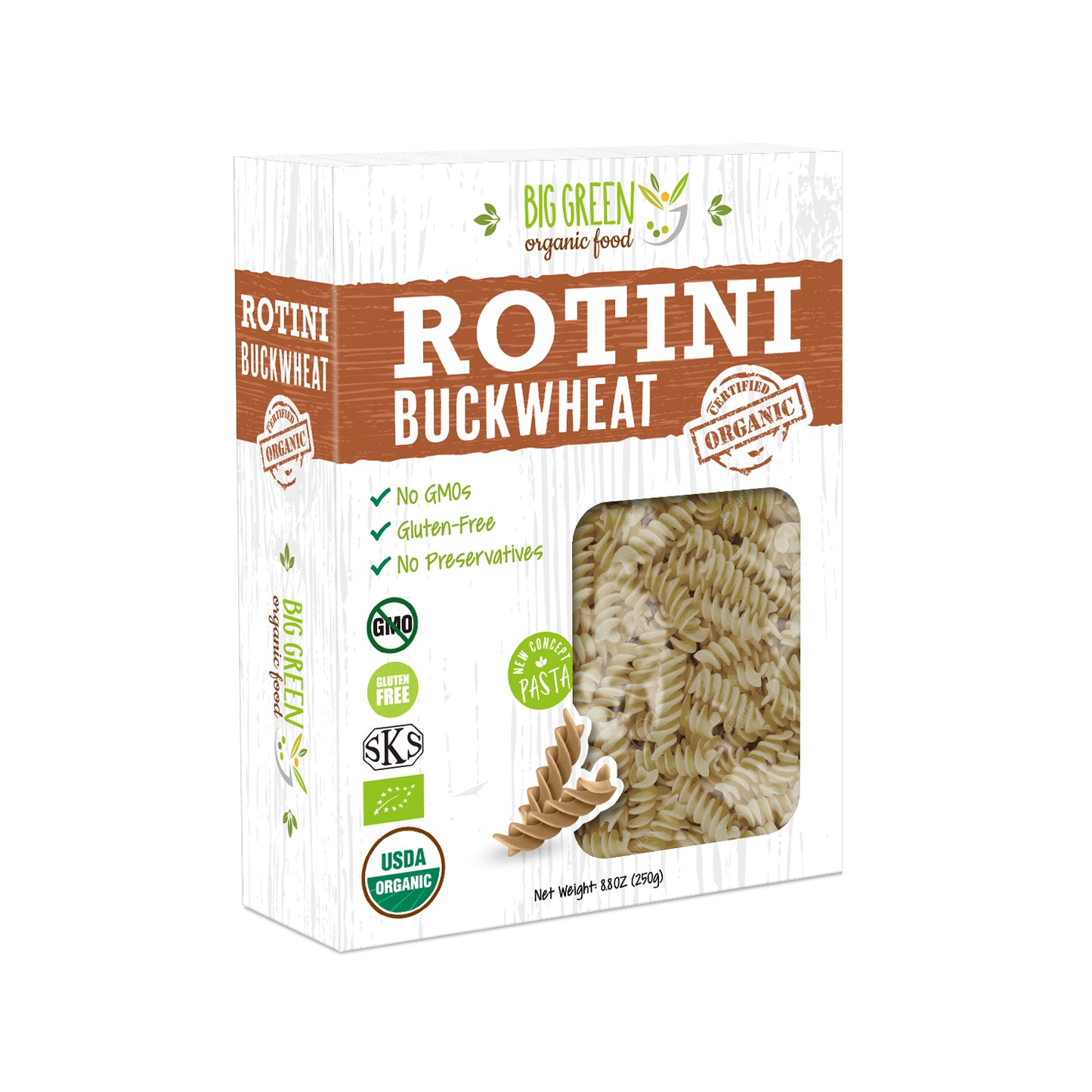 Big Green Organic Food Organic Buckwheat Rotini 有機蕎麥螺旋通心粉