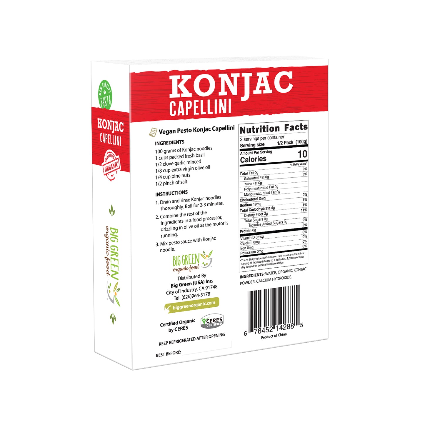 Big Green Organic Food Organic Konjac Capellini 有機魔芋絲