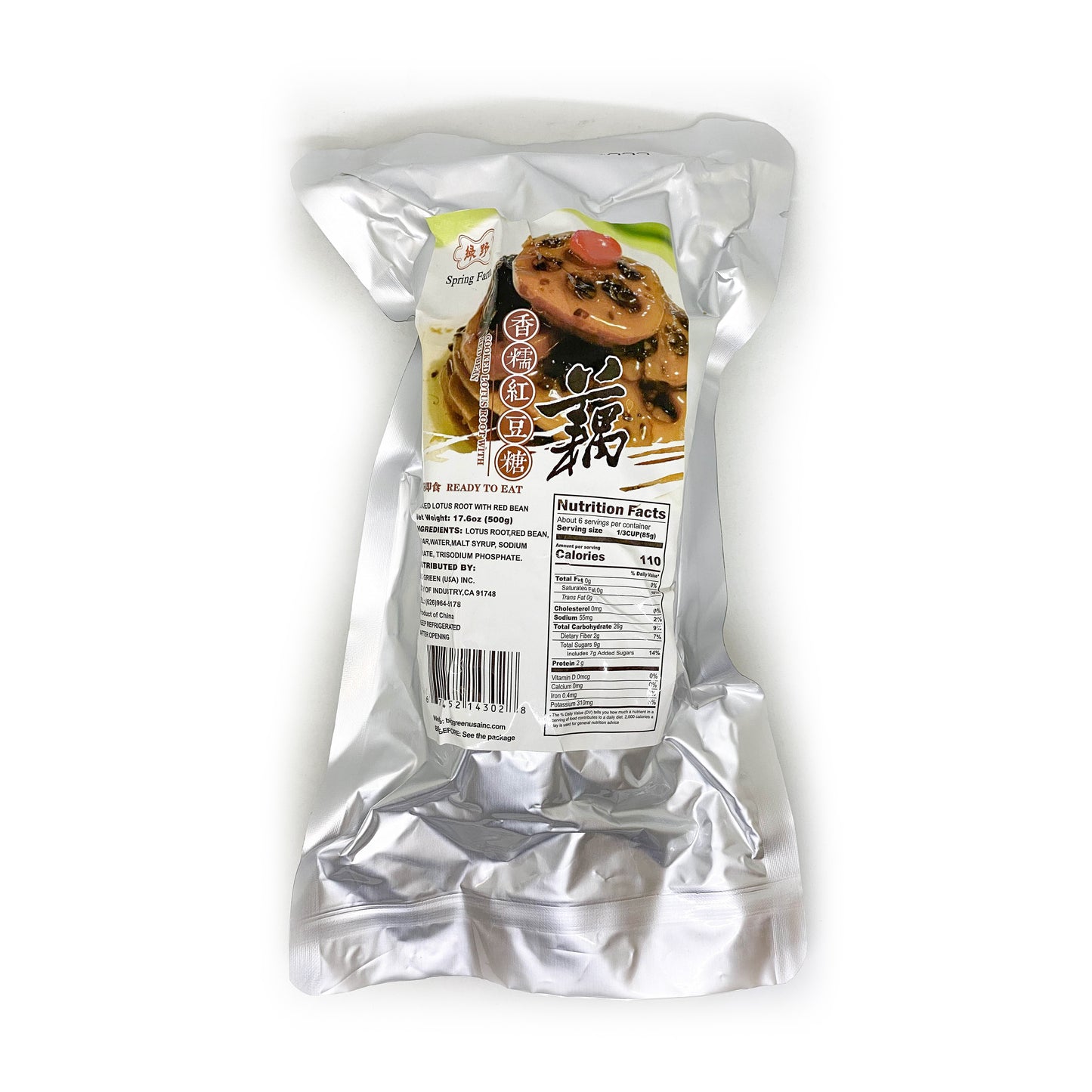 Cooked Lotus Root with Red Bean 綠野 香糯紅豆藕 500g
