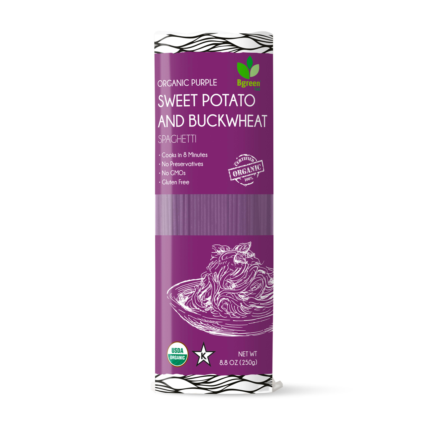 Bgreen Organic Purple Yam + Buckwheat Spaghetti 有機紫薯蕎麥麵