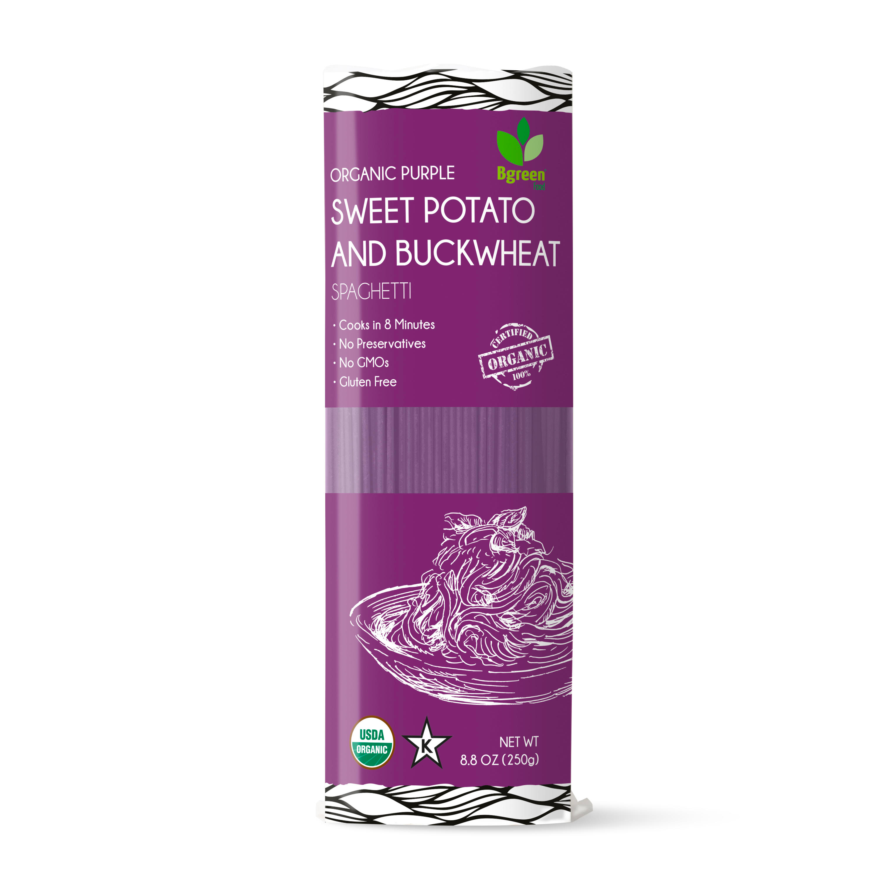 Bgreen Organic Purple Yam + Buckwheat Spaghetti 有機紫薯蕎麥麵