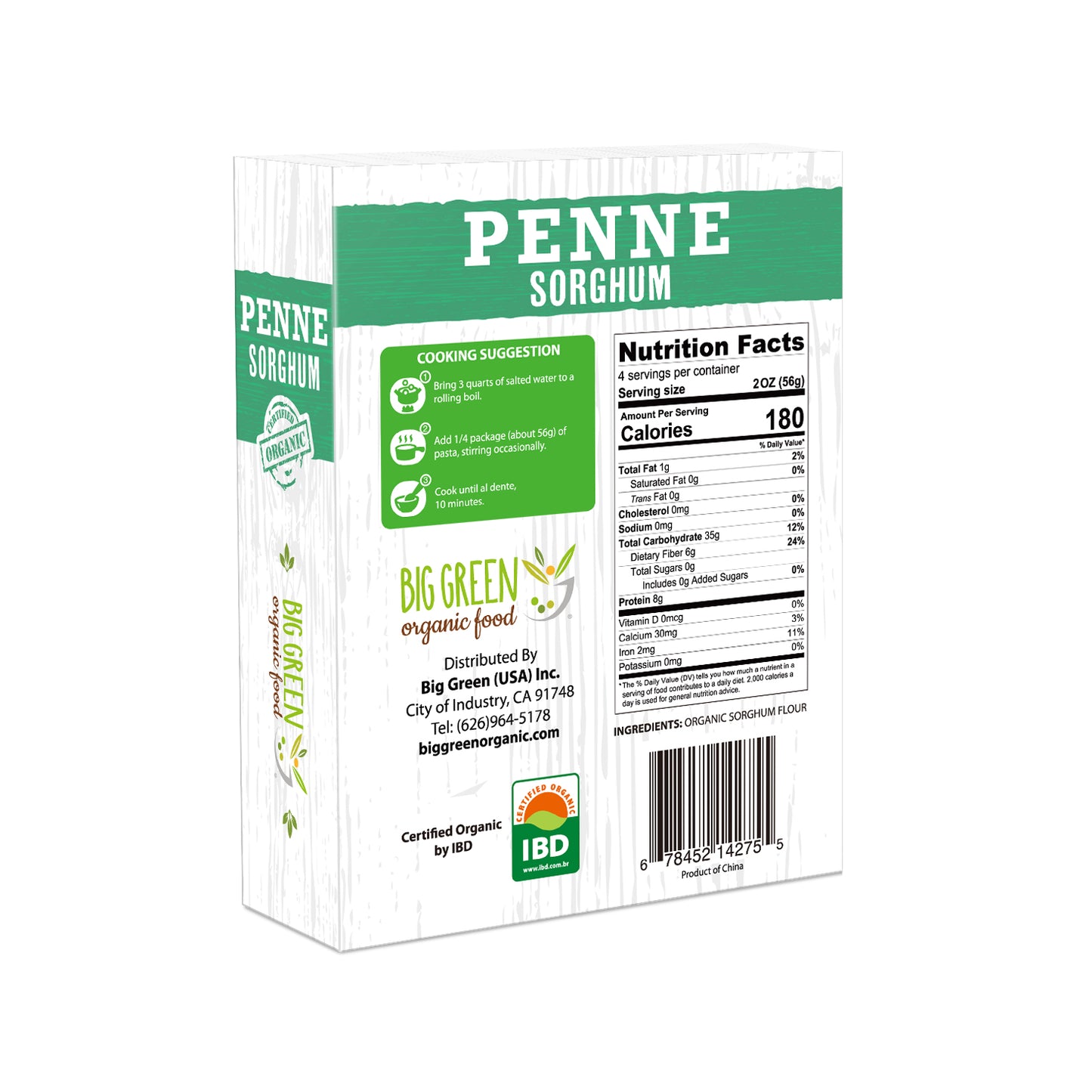 Big Green Organic Food Organic Sorghum Penne 有機高粱斜管通心粉