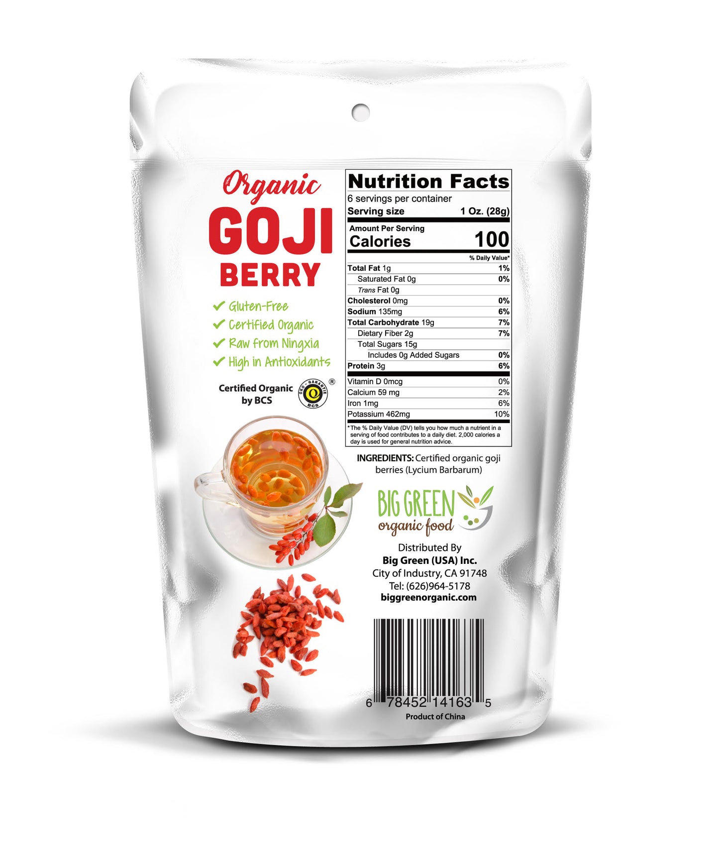 Big Green Organic Food Organic Goji Berry 有機寧夏枸杞