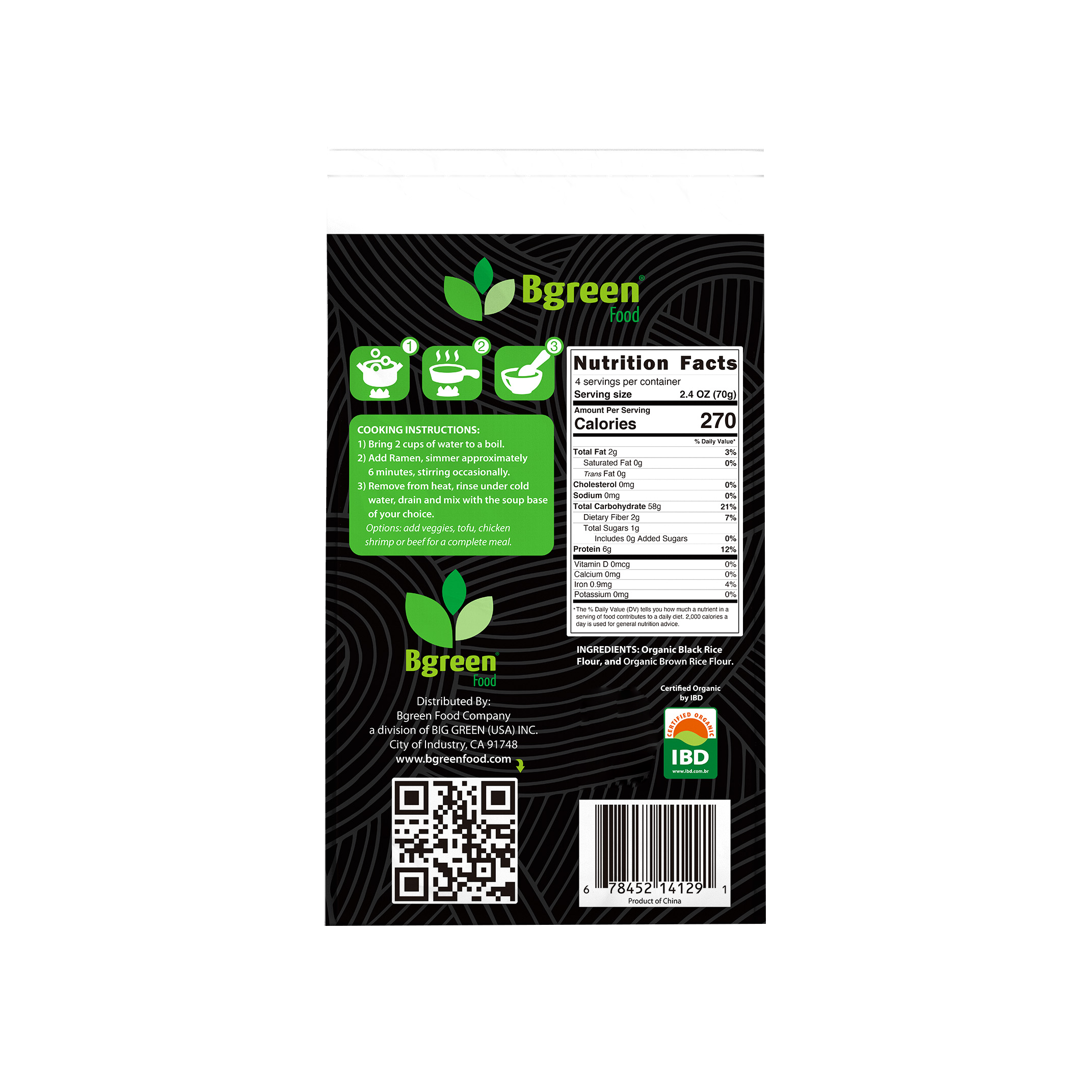 Bgreen Organic Black Rice Ramen 有機黑米拉麵