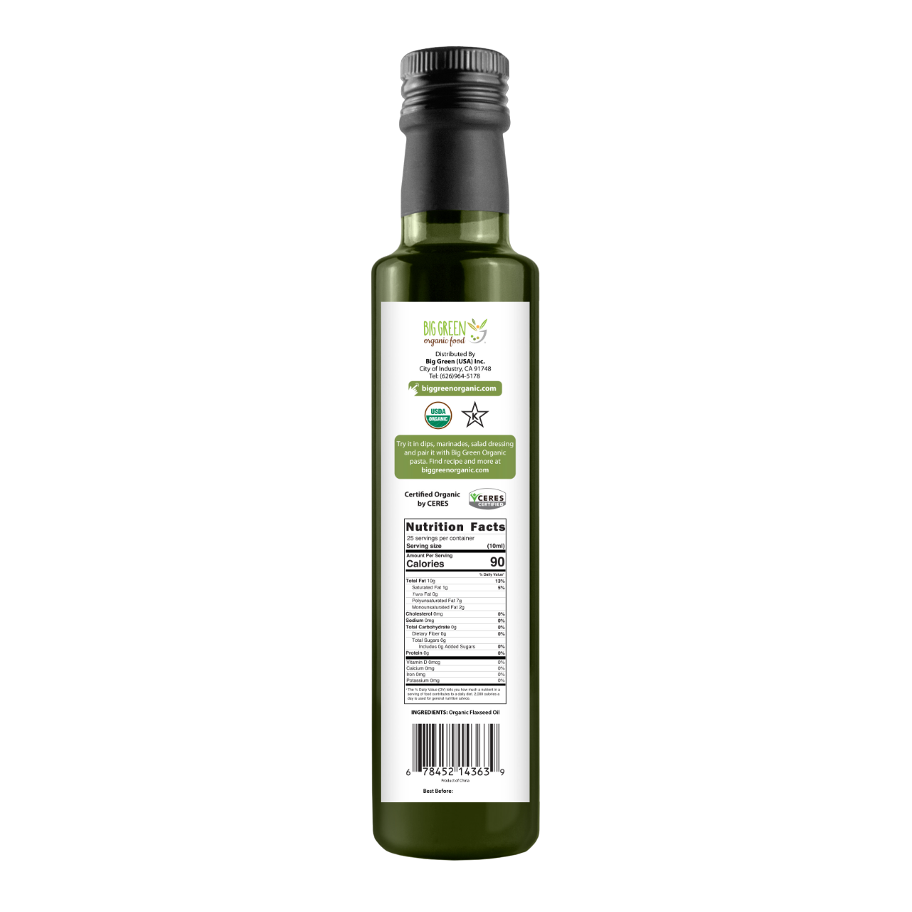 Big Green Organic Food Organic Flaxseed Oil 有機冷壓亞麻籽油