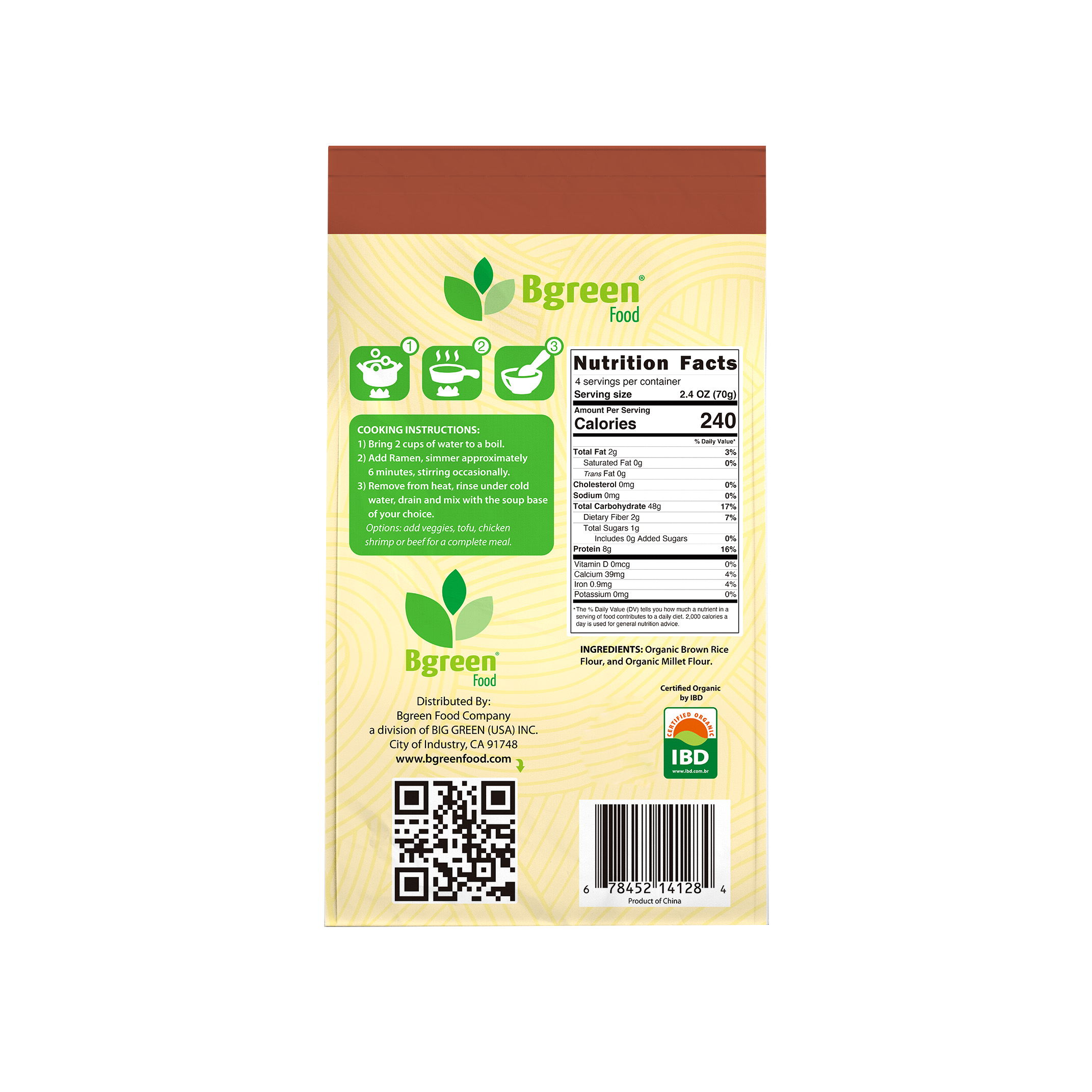 Bgreen Organic Millet & Brown Rice Ramen 有機小米拉麵