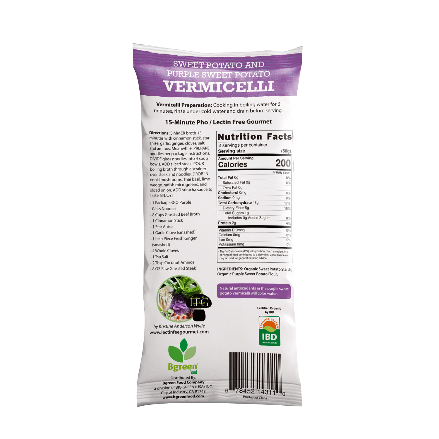 Bgreen Organic Purple Yam + Sweet Potato Vermicelli 有機紫薯粉絲