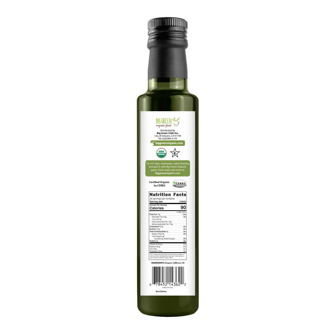 Big Green Organic Food Organic Safflower Oil 有機紅花籽油