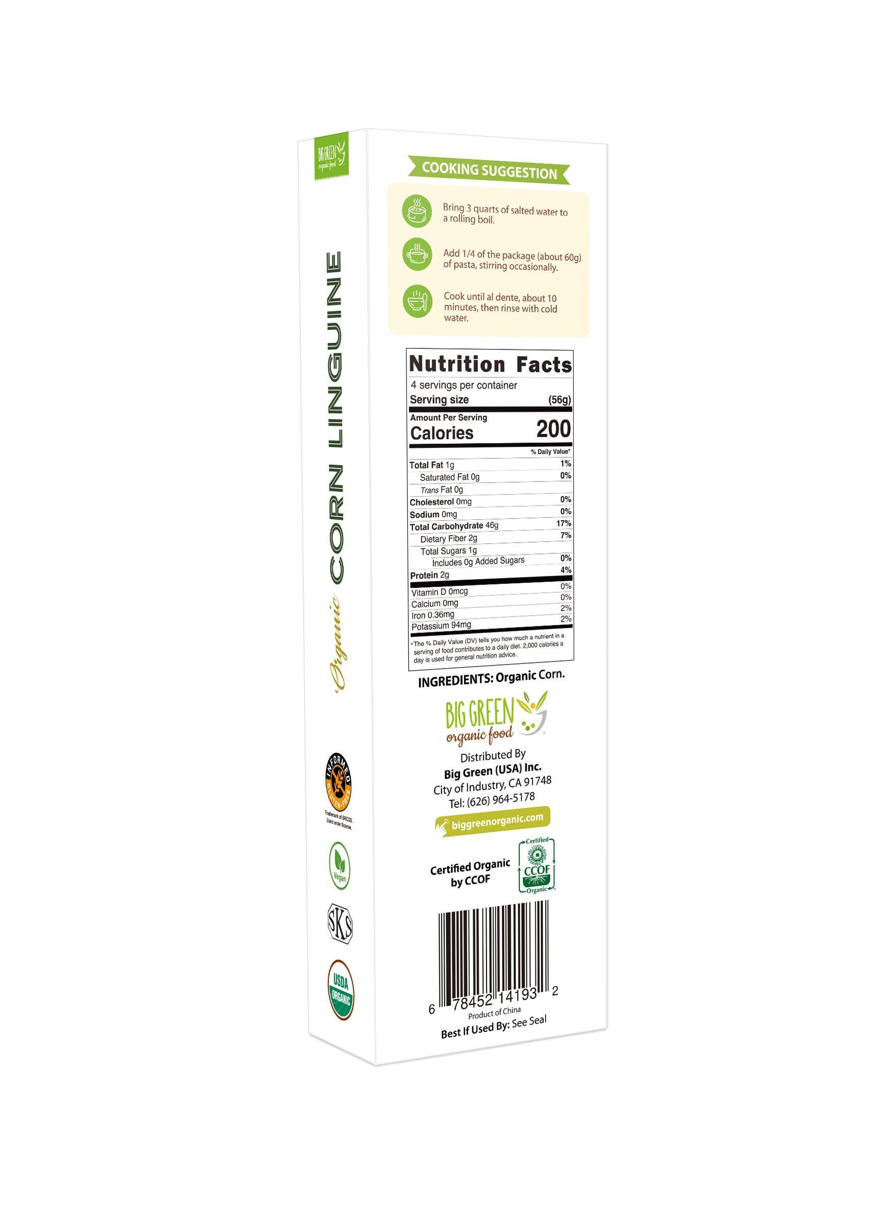 Organic Corn Linguine 有机玉米通直宽面