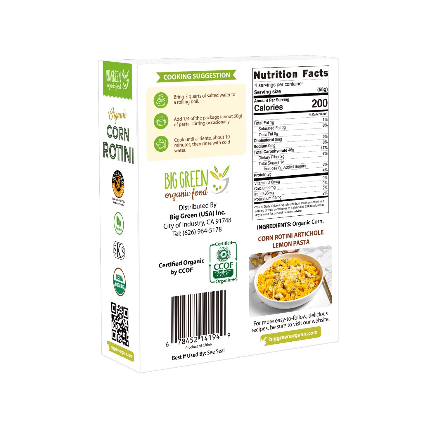 Organic Corn Rotini 有机玉米螺旋面