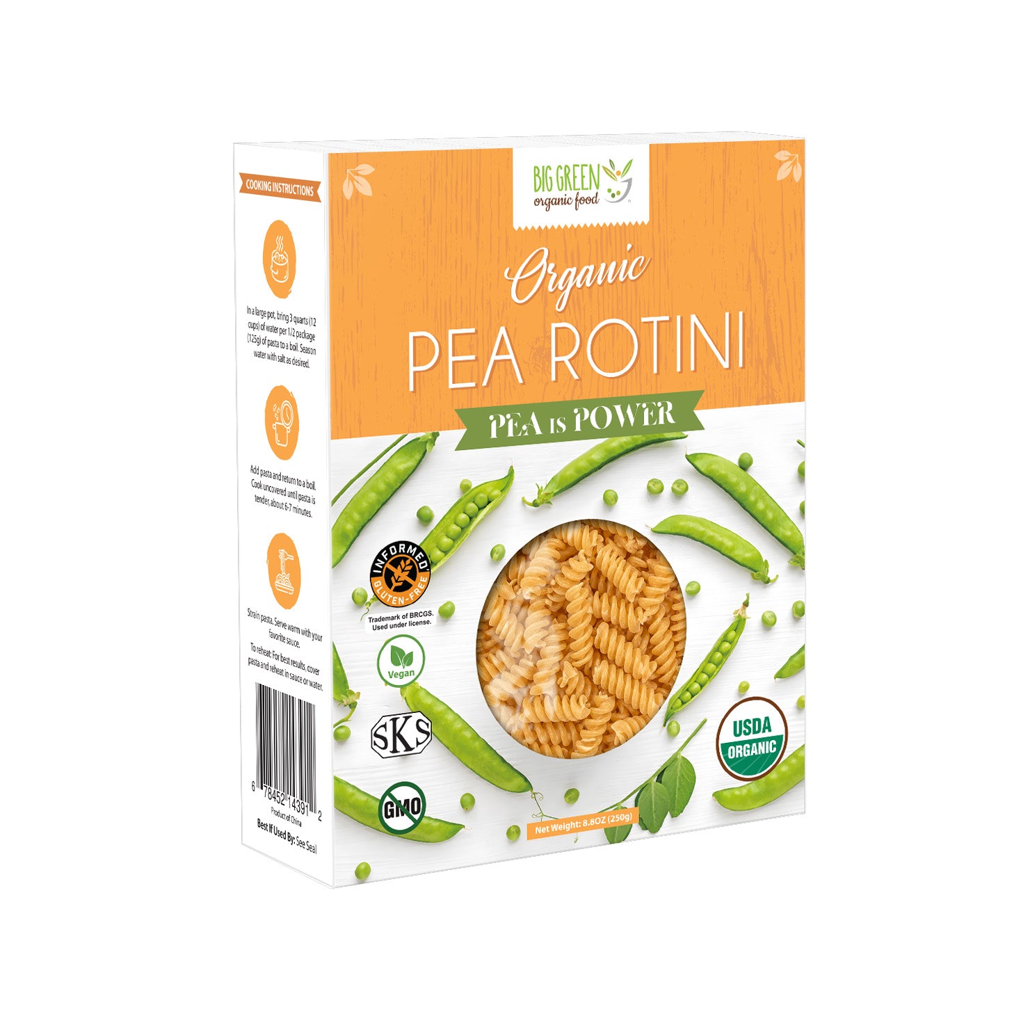 Organic Pea Rotini 有机豌豆斜管面