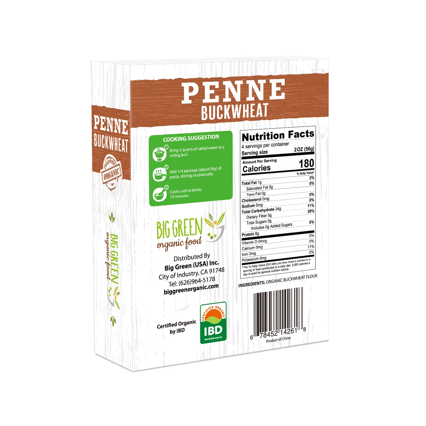 Big Green Organic Food Organic Buckwheat Penne 有機蕎麥通心粉