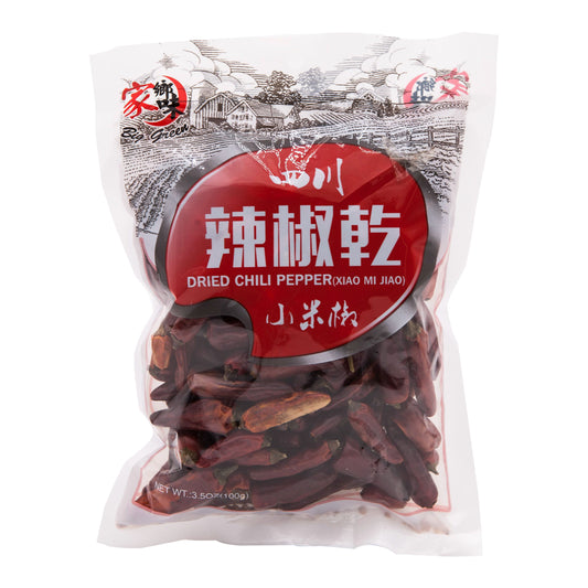 Dried Chili Pepper(xiaomijiao) 家鄉味 四川辣椒乾（小米椒）