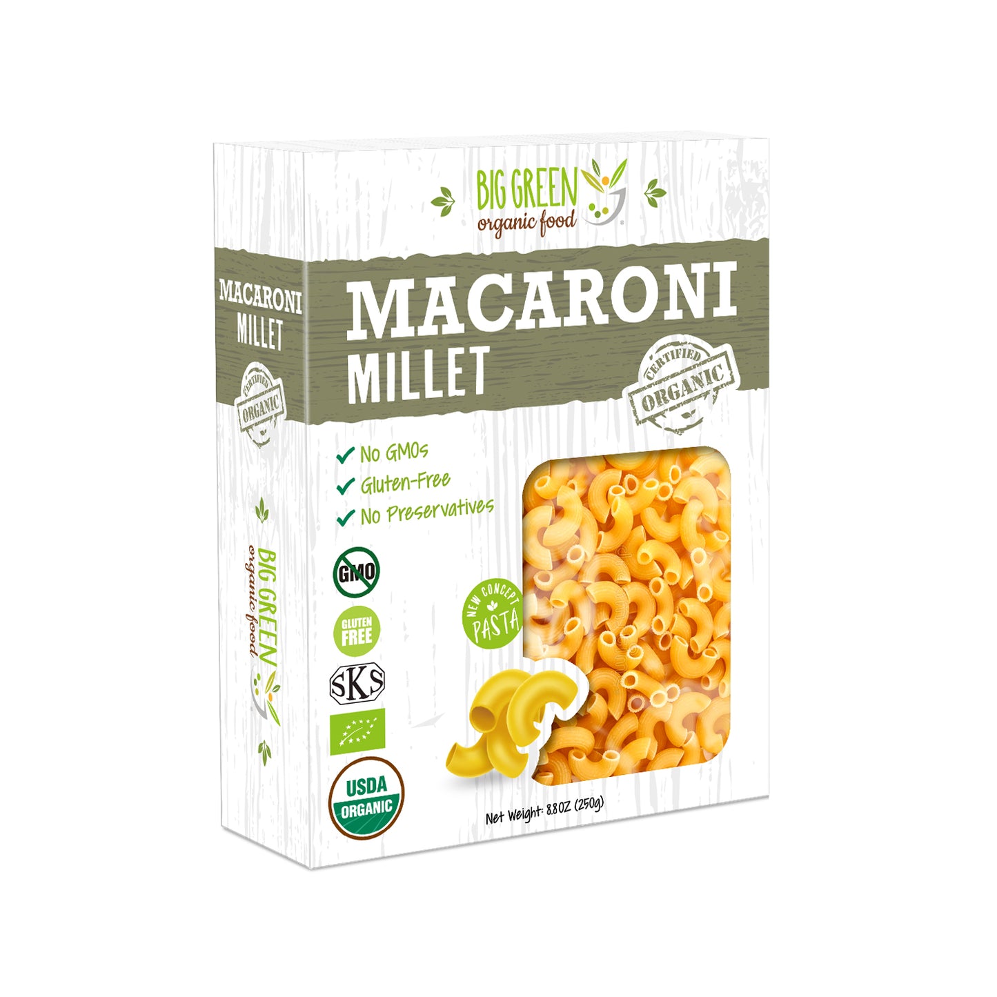 Big Green Organic Food Organic Millet Macaroni 有機小米通心粉
