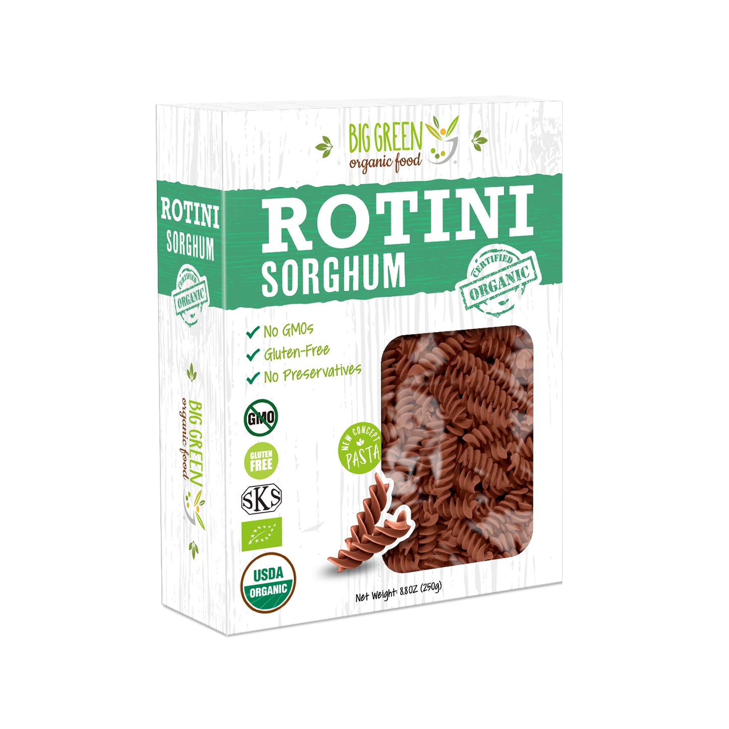 Big Green Organic Food Organic Sorghum Rotini 有機高粱螺旋通心粉